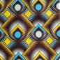 Preview: YELLOW BLUE GEOMETRY Afrikanischer Wax Print Stoff